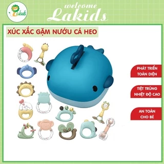 Bộ đồ chơi xúc xắc gặm nướu cho bé LAKIDS siêu cao cấp cho hộp đựng hình cá heo