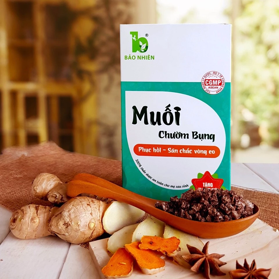 Muối chườm bụng giảm mỡ Bảo Nhiên cho mẹ sau sinh lọ 850g