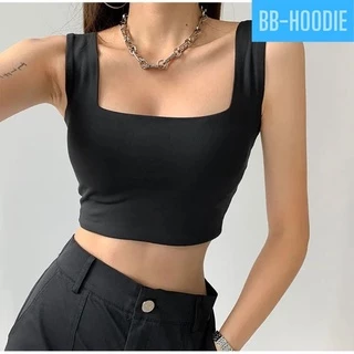 ÁO SÁT NÁCH BA LỖ CROPTOP A4-SNN - Áo hai dây to cổ vuông