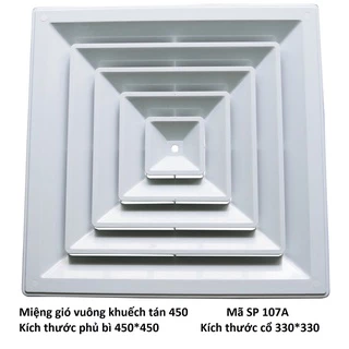 Miệng gió ABS khếch tán 4 hướng 107A KTC 330x330/KTM 450X450, phù hợp làm miệng gió cấp cho hệ ĐHKK và thông gió