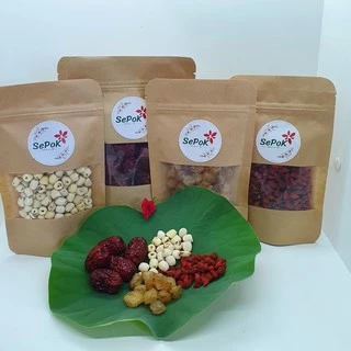 Combo: Táo Đỏ + Long Nhãn + Hạt Sen + Kỷ Tử Mỗi Loại 100g SePok