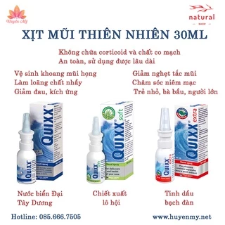 Xịt Mũi Thiên Nhiên Quixx Trẻ Nhỏ Bà Bầu Cho Con Bú 30ml