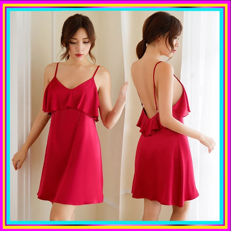Váy 2 dây đầm ngủ luạ satin đồ nữ mặc nhà cao cấp thiết HT TRENDY