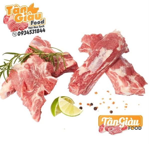 1 Kg Sườn Già Heo Tươi - Thịt Heo Nóng Tân Giàu Food - Giao Nhanh HCM 2h