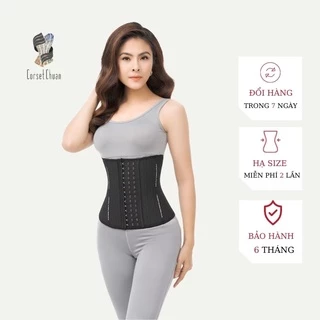 Đai nịt bụng giảm mỡ định hình eo latex Corset Chuẩn truyền thống 25 xương màu đen