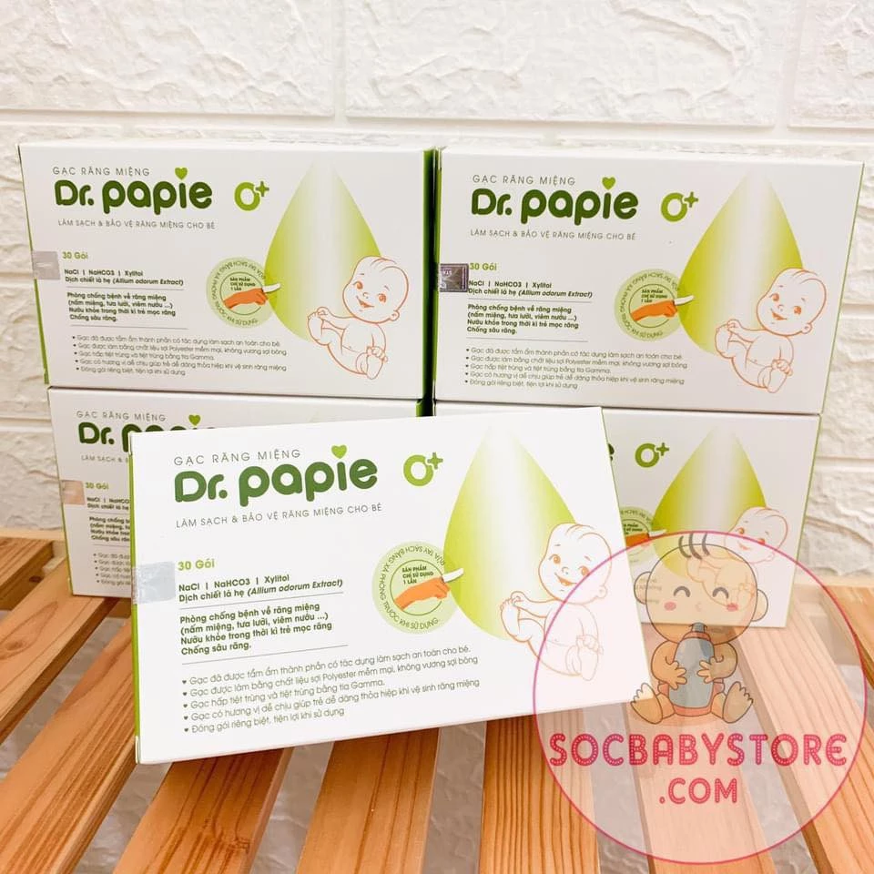 Gạc Rơ Lưỡi Dr. PaPie xỏ ngón tiện lợi