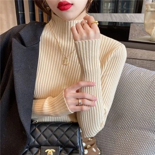 Áo Sweater Cổ Lọ Màu Trắng Thời Trang Thu Đông Hàn Quốc Hàng Mới 2023181409