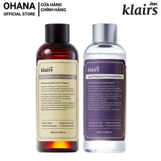 Nước hoa hồng Dear, Klairs Supple Preparation Toner (180ml/30ml)