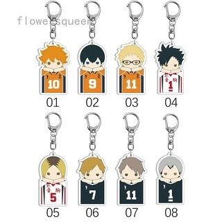 flowersqueen Móc khóa kim loại hình nhân vật trong anime Haikyuu