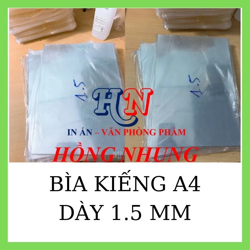 [HCM] Bìa Kiếng Đóng Sách A4 1.5mm, Xấp 1 Kg , Chất Liệu Nhựa Trong Suốt Độ Bền Cao, Khả Năng Chịu Nhiệt Tốt, Giá Rẻ.