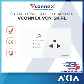 Ổ cắm chống giật cho phao điện, bồn, bể ngầm Vconnex VCN-SK-FL, Nút bấm cảm ứng bật tắt an toàn, Chính hãng, BH 12 tháng