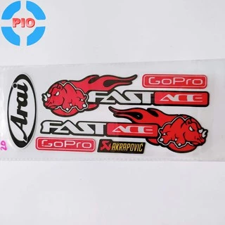 Bộ Tem Sticker Arai Phản Quang Cao Cấp Dán Xe Máy, Ô Tô, Mũ Bảo Hiểm, Chống Thấm Nước, Chống Bay Màu