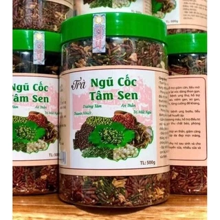 [HỘP 500G] Trà Ngũ Cốc Tâm Sen hoa nhài gạo lứt giảm mỡ bụng, trà tâm sen ngủ ngon Mát Gan thanh lọc cơ thể - TSM