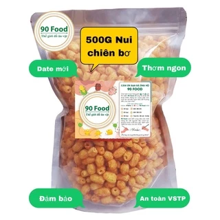 Snack Bim Bim Nui chiên bơ 90 Food túi Zip 500G giòn tan thơm ngon nhức nách, đồ ăn vặt Việt Nam ATVSTP