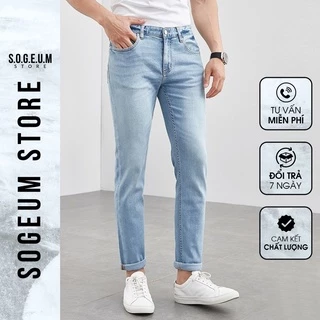 Quần jean nam dáng skinny co giãn, Quần bò xanh rách gối dáng ôm From chuẩn Sogeum.store