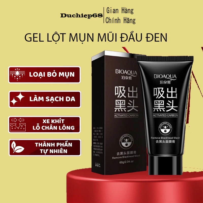 Gel lột Mụn Than Tre Bioaqua Charcoal ♥️FREESHIP♥️ Hút sạch mụn cám, mụn đầu đen. Thải độc chì- Sáng da