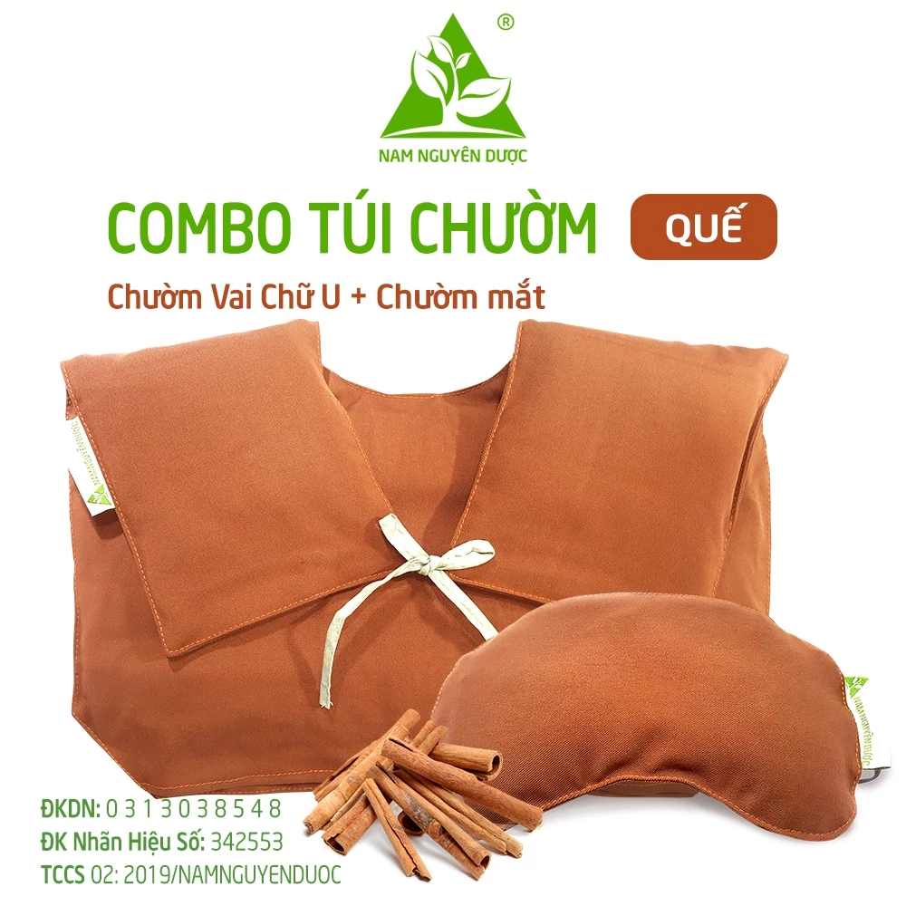 Combo túi chườm Vai Chữ U + Chườm Mắt Dược QUẾ Nam Nguyên Dược