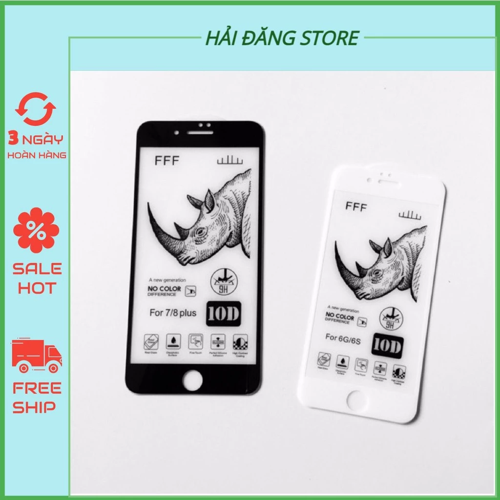 ⚡️Kính cường lực iPhone Tê Giác 10D Full màn ⚡️ Loại Xịn cho 6 6 Plus 7 8 Plus X XS XS MAX 11 PRO MAX 12 MINI PRO PROMAX