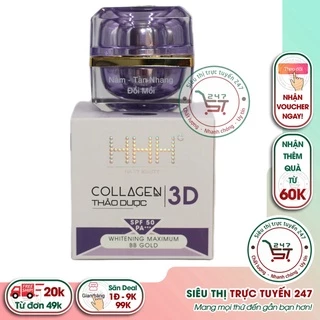 Kem Nám Tàn nhang Đồi mồi Trắng da Se khít lỗ chân lông collagen thảo dược HHH (tím)