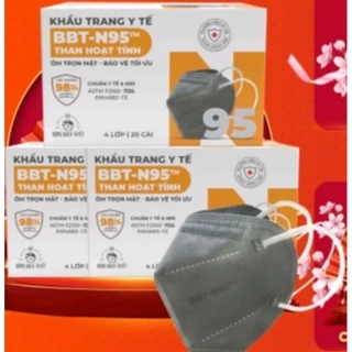 Combo 3 hộp  khẩu trang N95 4 lớp than hoạt tính Bông Bạch Tuyết 20 cái.