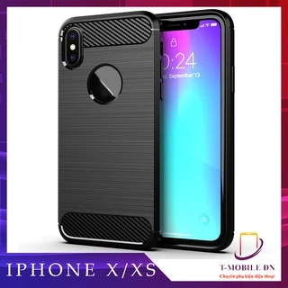 Ốp lưng iPhone X / XS, Ốp dẻo Carbon phay xước chống sốc chống vân tay cho iPhone X XS