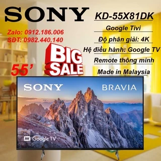 Google Tivi Sony 4K 55 inch KD-55X81DK