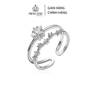 Nhẫn Bạc Nữ Kép Hoạ Tiết Ngôi Sao Freesize - Minh Canh Jewelry