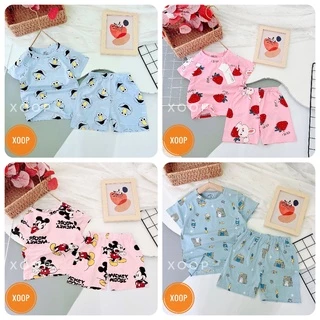 Xả ! Size nhỡ b3 (18-23kg) Bộ cộc xuất hàn in tràn chất cotton lạnh hàng quảng châu