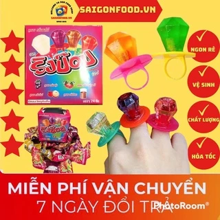 [HOT] Kẹo Nhẫn Kim Cương RinhPop Thái Lan Vị Trái Cây Tự Nhiên - Hộp 24 Viên Kẹo Mút Trẻ Em Vừa Ăn Vừa Chơi