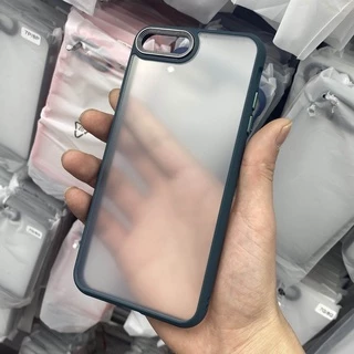 Ốp Điện Thoại PC Cứng Viền TPU Dẻo Màu Nhám Kèm Nút Hợp Kim Nhôm Chống Sốc Cho iPhone 7 Plus 8 X XS MAX XR 11 PRO SE2 SE3