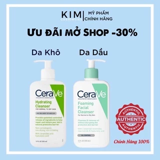 Sữa rửa mặt Cerave Foaming Facial Cleanser bản Mỹ (Pháp) Cerave da dầu & Da Khô các size 236ml - 355ml - 473ml