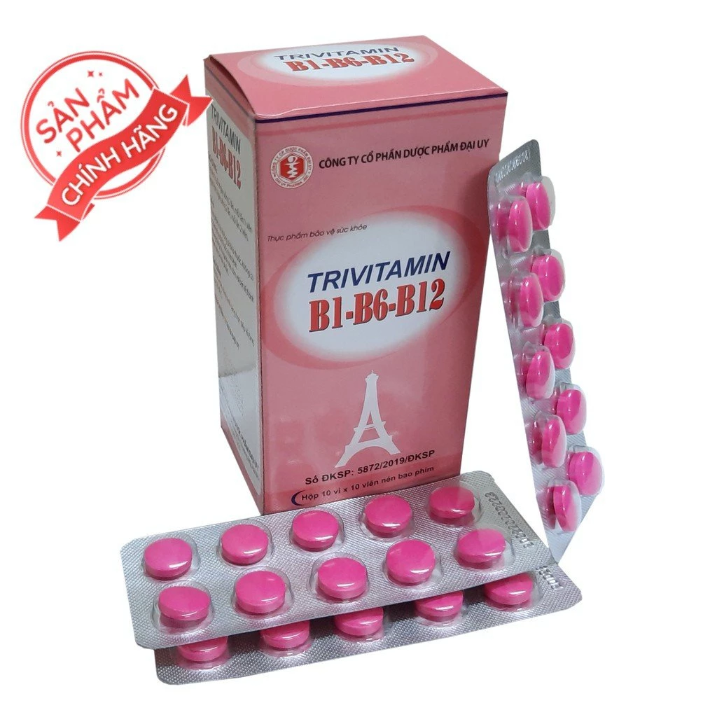 Viên uống Trivitamin B1,B6,B12 hỗ trợ giảm đột quỵ, tăng hệ miễn dịch, đẹp da, đẹp tóc