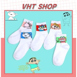 Tất cổ cao, vớ cổ cao nữ màu trắng họa tiết hoạt hình cute xinh xắn thời trang Hàn Quốc TC127 - VHT SHOP