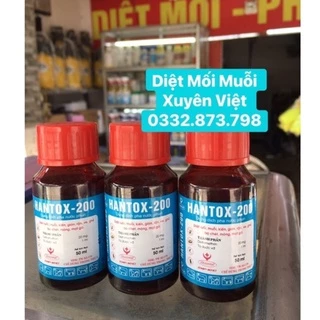 Hantox 200 diệt ruồi, muỗi, kiến, gián, ve, ghẻ, bọ chét, mạt gà (50ml)