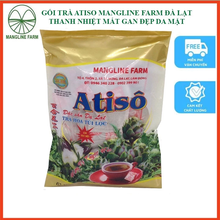 Trà atiso Mangline Farm Đà Lạt gói 100 túi lọc thanh nhiệt mát gan ăn ngon ngủ tốt đẹp da mặt