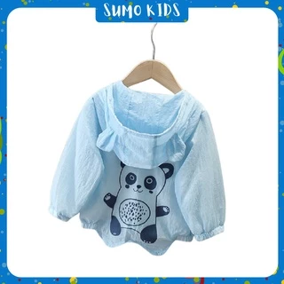 Áo Chống Nắng Cho Bé In Hình Gấu Cute SUMO KIDS, Áo Khoác Cho Bé Trai