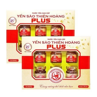 COMBO 2 Hộp Yến Thiên Hoàng 18% PLUS tổ yến cao cấp (12 Lọ x 70ml )