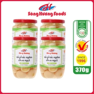 4 Hũ Cà Pháo Muối Ngâm Chua Ngọt Sông Hương Foods Hũ 370g - Ăn kèm cơm , bún , phở , mì tôm , ăn vặt , thịt nướng