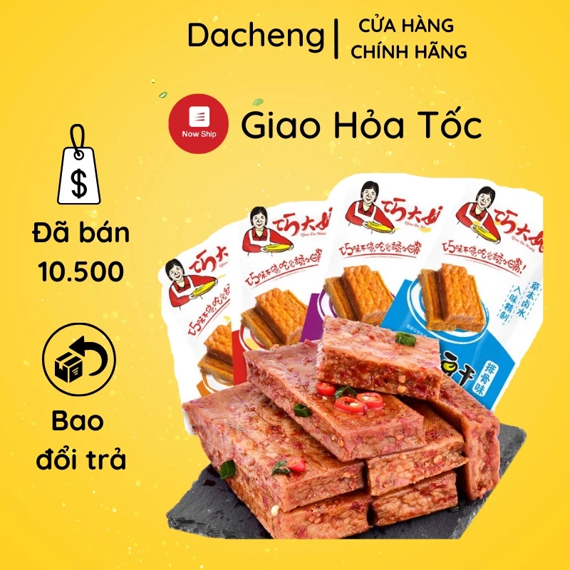 Đậu phụ khô cay ăn liền Bà Dì 1 gói 26gr đồ ăn vặt Sài Gòn vừa ngon vừa rẻ | Dacheng Food