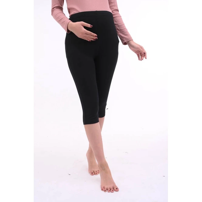 Quần legging dài qua gối cạp cao, chất cotton co giãn 4 chiều, có chun rút điều chỉnh - Thời trang đầm bầu cao cấp HONEY