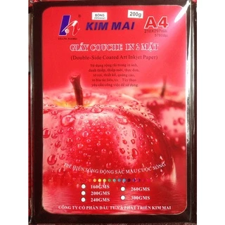 Giấy in ảnh Kim Mai 2 mặt Bóng ĐL 200 GSM 50 tờ/ tập