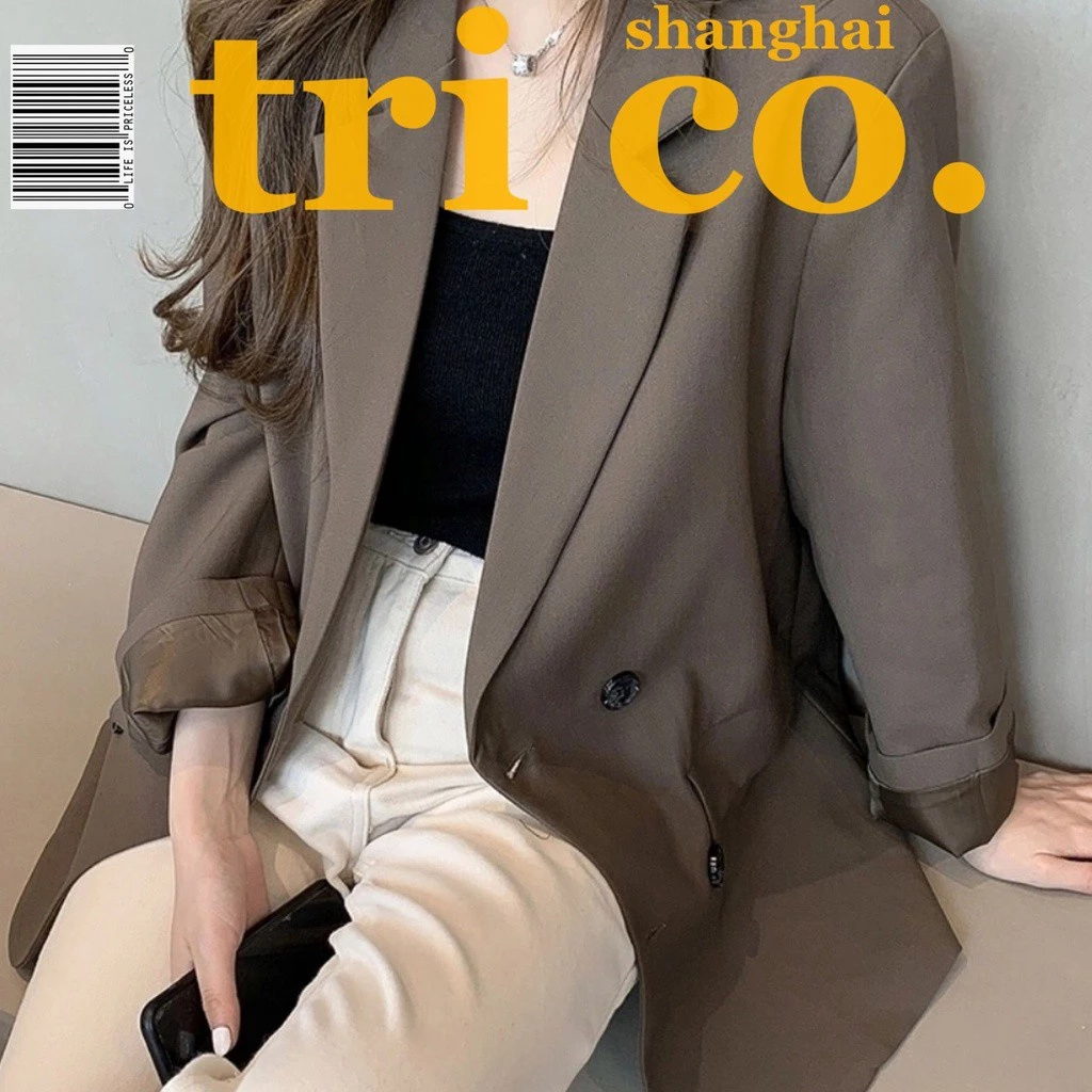 Áo Khoác Blazer Dáng Rộng Thời Trang Xuân Hè Cho Nữ