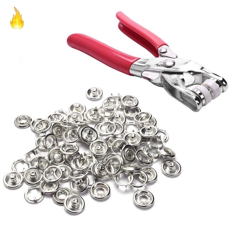 [TẶNG 50 CÚC]Bộ kìm bấm khuy cúc áo kèm cúc áo đủ màu tiện dụng, Dụng cụ bấm khuy đa năng