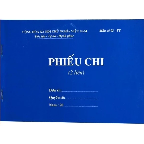 Phiếu Chi 2 Liên A5 60Tờ (12.5 x18.5cm) không cần dùng giấy than