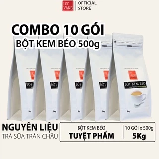 COMBO 10 Bột Kem Béo Nguyên Liệu Làm Trà Sữa Trân Châu Tự Pha TUYỆT PHẨM 500g