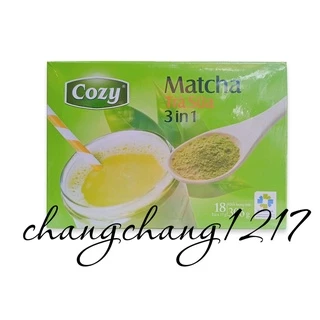 Bột Trà Xanh Sữa Matcha Hòa Tan Cozy Hộp 18 gói