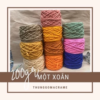 Cuộn 200gr Dây thừng màu Macrame 1 xoắn 5mm làm lá.