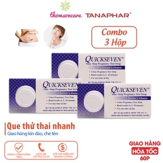 Combo 3 que thử thai Quickseven Che tên khi giao - test thử thai nhanh tại nhà,2 vạch sớm, nhanh hiệu quả tức thì