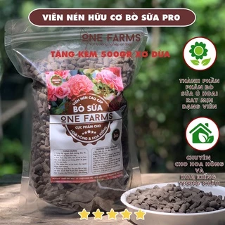 [1kg - mua 5 tặng 1 xơ dừa]  Viên nén hữu cơ bò sữa Pro, viên khoáng chuyên dùng cho hoa va cây kiểng.