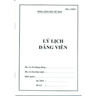 10 quyển lý lịch đảng viên mẫu 1-hsđv